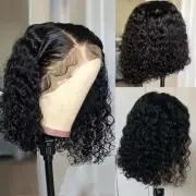 Curly Bob Lace Wigs Deep Water Curly Wave Human Hair WigLace Frontal T Part Wig
