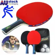 Wooden Racket Set For Ping Pong/Professional Table Tennis with 2 Bats,3 Balls AU