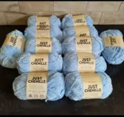 12 Skeins Premier Just Chenille Chunky Yarn ,LIGHT BLUE color
