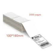 1000 Direct Thermal Labels 100x180mm Fanfold Self-adhesive Zebra Rollo