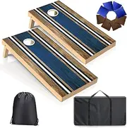 Cornhole Boards Set - Regulation Size 4x2/3x2ft Solid Wood Corn Hole Game Set with 8 Bean Bags and 2 Cornhole Boards - Perfect for Outdoor Game