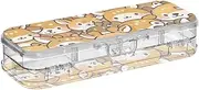 Yoogain Cute Cartoon Deer Brown Plastic Pencil Box Clear Double Deck Pens Storage Case For School With Snap-Tight Lid