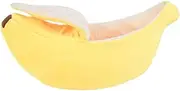 Cat Banana Bed Playful and for Purrfect Friend Multiple Sizes Polyester Dog Basket Cushion Dog Bed Pet Bed, Yellow, M