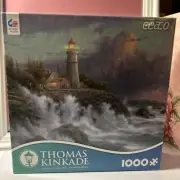 Thomas Kinkade Lighthouse Jigsaw Puzzle 1000 Pcs Open Box New Collector Rare