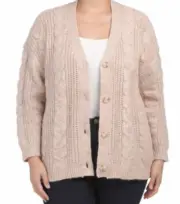 Women’s New Plus Cable Knit Cardigan Size 1XL
