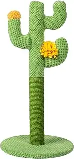 Vertical Cactus Cat Tree - Interactive Kitten Post, Multiple Pole Cat Scratcher | Sturdy Sisal Scratch Columns Indoor Play, Portable Cactus Design Scratching Tree For Adult Cats Resting And Activity