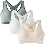 [Felskin] Training Bras for Big Girls 10-16 Years Racerback Seamless Teens Padding Bra 3Packs