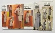 Vogue Wardrobe Sewing Patterns Lot Of 2 Size EE Jacket Skirt Dress Top Pants