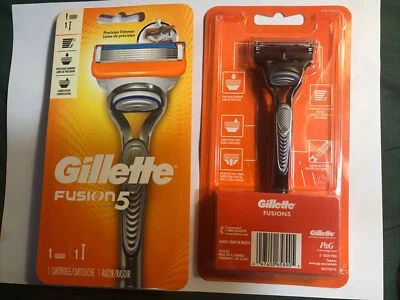 Lot 2 Gillette Mens Blades Fusion5 1 Cartridge and Razor