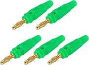 uxcell 5 Pcs 4mm Banana Plugs, 20A 9.5mm OD 53.8mm Length Speaker Wire Cable Plug Connectors, Banana Jack Connector for Speaker Wire Audio Cable, Green