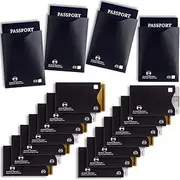 [Alpine Rivers] 18 RFID Blocking Sleeves (14 Credit Card Holders & 4 Passport Protectors) Ultimate Premium Identity Theft Protection Sleeve Set for Men & Women. Smart Slim Design perfectly fits Wallet/Purse
