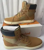 Timberland Mens 12 TB 0A2HE2 231 Davis Square Toe Leather Boot Wheat Color
