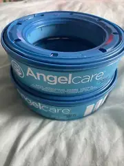 2 x Angelcare Nappy Bin Liner Refill Cassettes 180 Diaper Capacity Disposal (O)