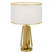 Laila Modern Table Desk Lamp Light Metal Fabric Antique Gold Ivory