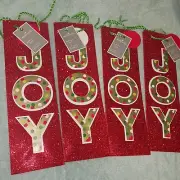 Red Sparkling Christmas Wine Bottle Gift Bags. JOY Holiday Bags. Hallmark. New