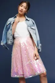 NWT Anthropologie Sequined Tulle Skirt by Eva Franco Sz 4 Runs Small Fits Sz 0