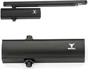 The Door Bull Automatic Adjustable Closers, Sexy and Solid Hydraulic Auto Door-Closer, Residential/Commercial Grade, Easy Installation Template (Heavy Duty Hold Open, Matte Black) (TDB-DC)