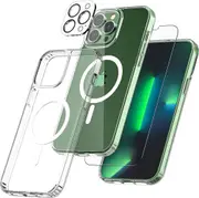 For iPhone 16 Pro Max Plus MagSafe Shockproof Case Screen & Lens Protectors Set