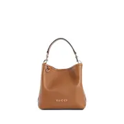 [GUCCI] GG Emblem Mini Bucket Bag Brown