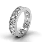 5ctw Oval Diamond Channel Set Eternity Band 14K White Gold (G-H/VS2-SI1)