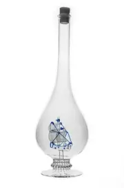 | Hand Blown Decorative Glass Wine and Liquor Decanter with Sailboat on the i...