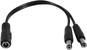 wewoe 5.5x2.1mm 1 to 2 M/F DC Power Splitter Cable for Security CCTV Camera