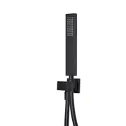 MEIR Square Brass Hand Shower Bath Set with Bracket - Matte Black