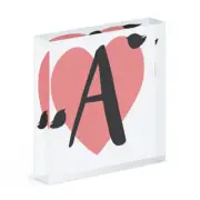 Letter A Heart Alphabet Acrylic Photo Block Frame Valentines Day Love