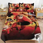 v6700 Bed Sheets Bedding The Incredibles Cartoon Bedding Sets Ultra Soft Skin-Friendly Duvet Cover 3 Piece, Cute Comforter Cover Bed Set for Boys Gir