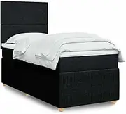 Generic Box Spring Bed with Mattress Black King Single Fabric,3292553