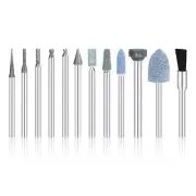 11Pcs Diamond Burr Grinding Bit +1pc Brush Dremel Rotary Tool Accessories Kit