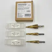Toolant Four Sprial Flute Step Drill Bit Set 1/8" 3/16" 1/2" 7/8" 1/4" Titanium