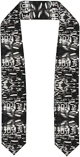 [EdWal] Barber Shop Monochrome Style print Graduation Stole and Sash Class for Unisex Adult Honor Stole Honor Stole of 2025