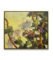 NY Art-Original Oil Painting of Still-Life Grapes Canvas 20x24 Framed