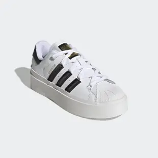 【adidas 愛迪達】Superstar Bonega 女 休閒鞋 經典 復古 厚底 金標 貝殼頭 穿搭 白黑(GX1840)