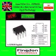 Atmel M24C32A EEPROM 32kbit 4k x 8bit Serial I2C Bus Dip-8