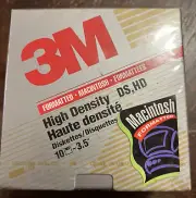 3M 10 pack Diskettes Mac Formatted 3.5" DS HD High Density 1994 USA New Sealed