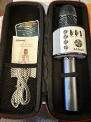NEW BONAOK Wireless Bluetooth Karaoke Microphone 3 in 1 Portable Mic B/W w/ Case