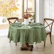 Elrene Home Fashions Elegant Woven Leaves Jacquard Damask Round Tablecloth, 70 x 70