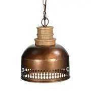 Copper And Wood Railing Lampshade