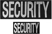 Regarmans 2pcs Security Patches - Professional, Rectangular, Embroidered Letters - Black and White - Loop and Hook - 10.75" x 4", 5.75" x 2.5"
