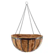 Solstice 24 In. Black Metal Coconut Hanging Basket