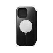 Nomad Leather Folio Case for iPhone 15 Pro Max - Black - Horween