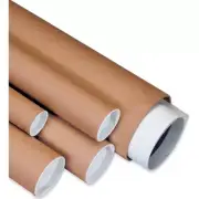 Kraft Mailing Tubes with Caps, 1 1/2" X 30", Pack of 50, for Shipping, Storing,