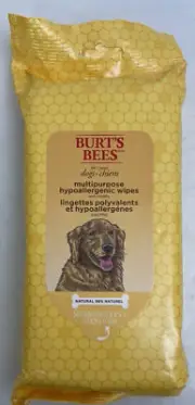 Burt's Bees Multipurpose Hypoallergenic Wipes for Dogs 50 ct Resealable NEW