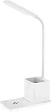 Ceprznvey Dimmable Desk Lamp | Small Desk Lamp LED Lights Wireless Charger,Adjustable Brightness Portable Phone Charger, Pen Cup Desktop Accessories Lighting for College Dorm Bedroom