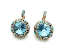 Mariana Earrings Aquamarine Flower Shape Austrian Crystals My Treasures Coll.