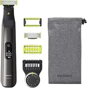 Philips New OneBlade Pro Face and Body Shaver Trimmer with Rechargeable 120min Li-Ion Battery, 1 Hour Charge Time, 14-Length Precision Comb and LED Digital Display, Chrome, QP6550/15