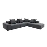 [James Lane] Riley Linen Charcoal Modular Sofa - Arm, 2x Armless, Corner, Right Terminal