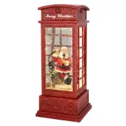 Wondise Snow Globe with Timer, Battery Operated Telephone Booth Snow Globes S...